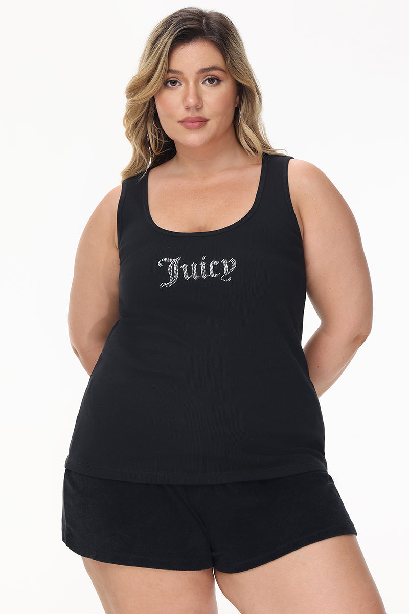 Plus-Size Long Bling Tank Top