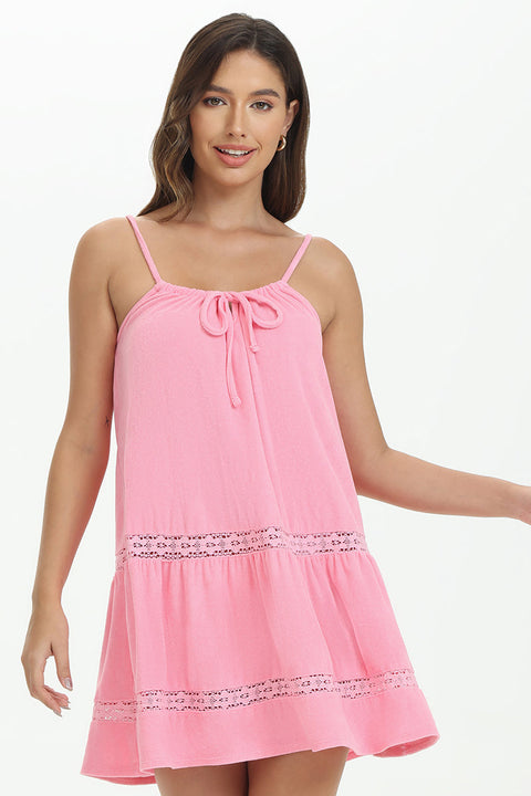 Towel Terry Lace Trim Tiered Dress - Juicy Couture
