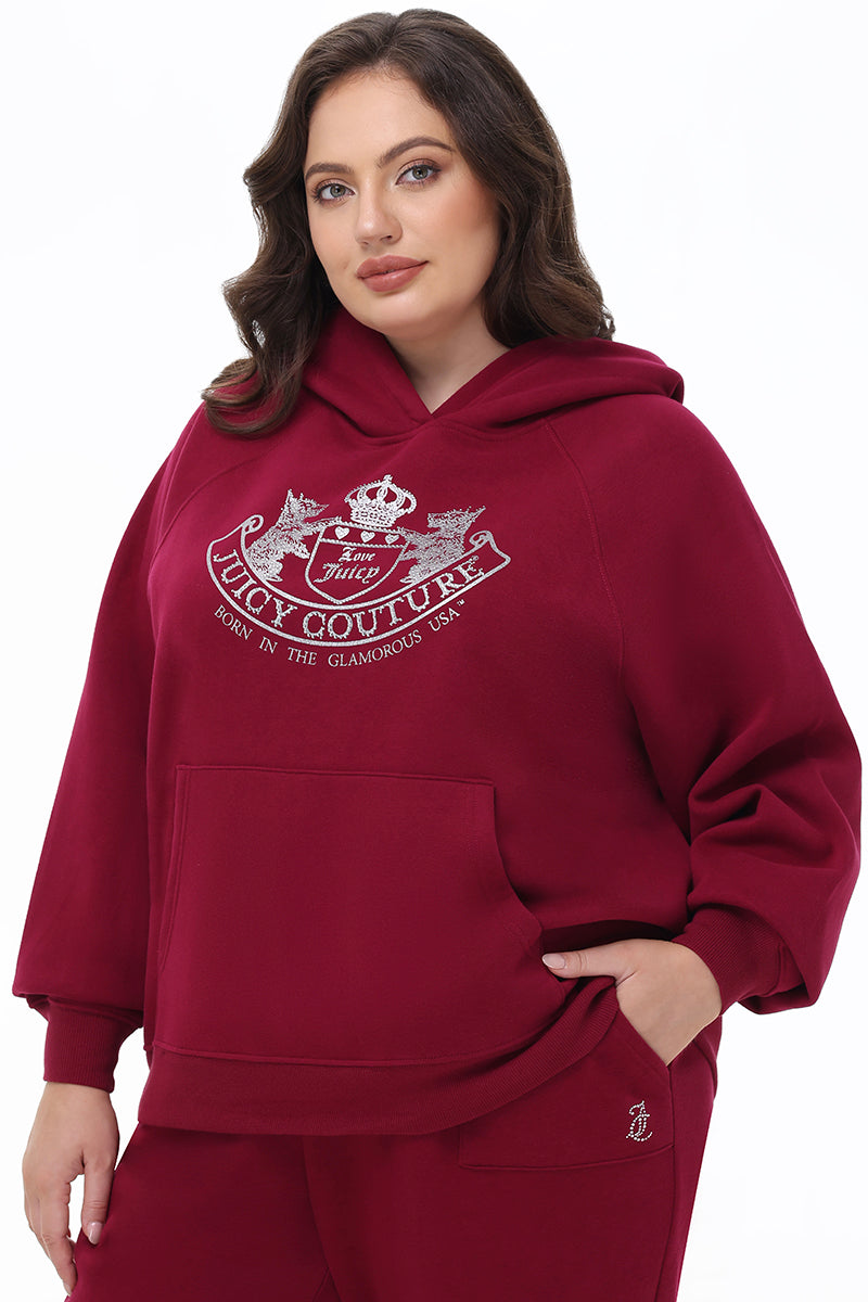 Plus-Size Oversized Fleece Scottie Dog Hoodie - Juicy Couture