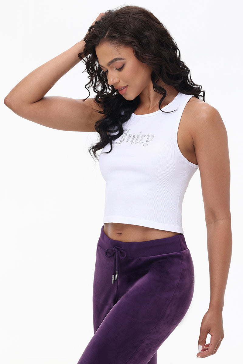 Small Bling High Neck Seamless Crop Tank