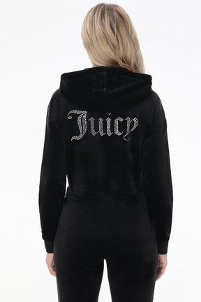 Big Bling High Low Cropped Hoodie - Juicy Couture