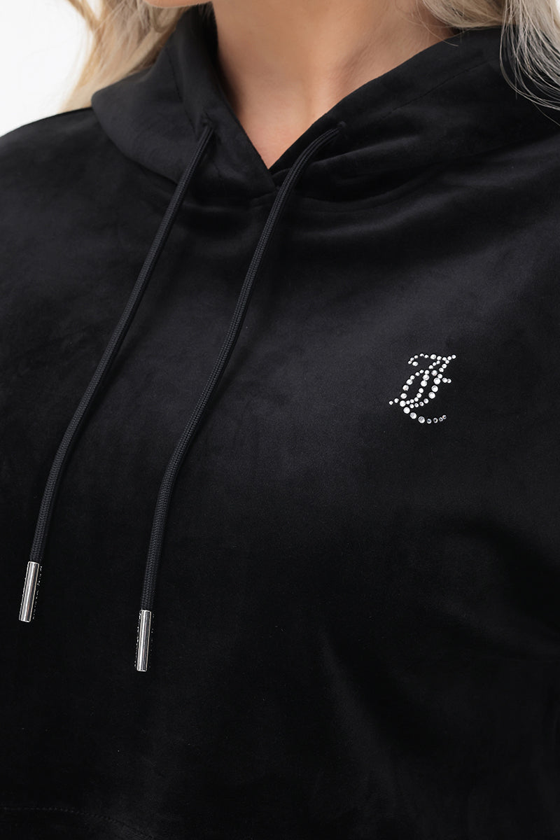 Big Bling High Low Cropped Hoodie