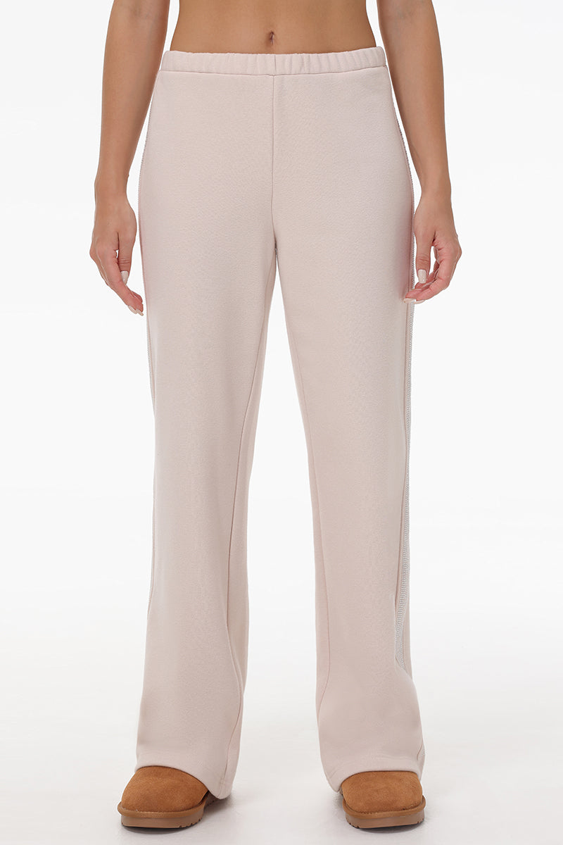 Wide Leg Fleece Pants With Side Bling - Juicy Couture