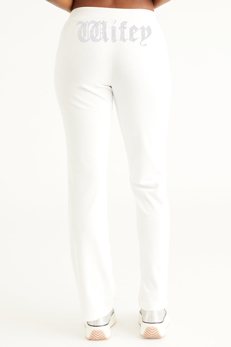 Wifey Customizable Big Bling Velour Track Pants - Juicy Couture