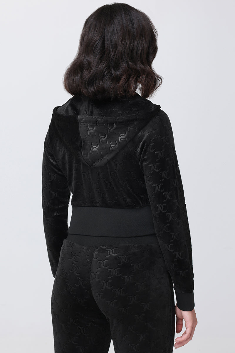 Embossed Velour Corset Hoodie