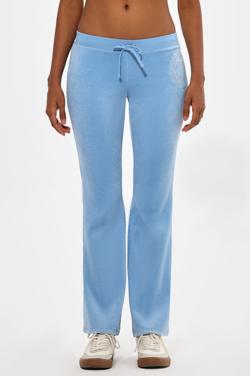 Crown Heritage Cotton Velour Track Pants - Juicy Couture
