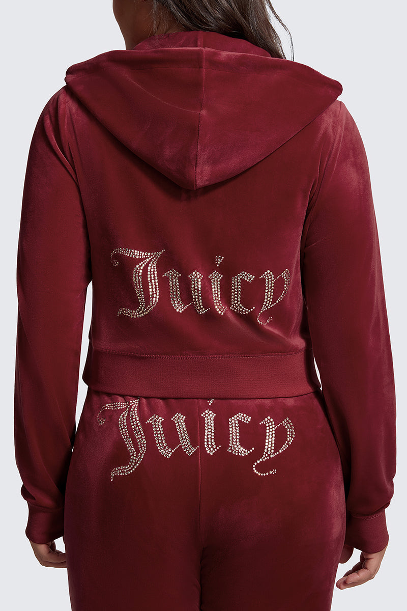 Plus-Size OG Big Bling Velour Hoodie