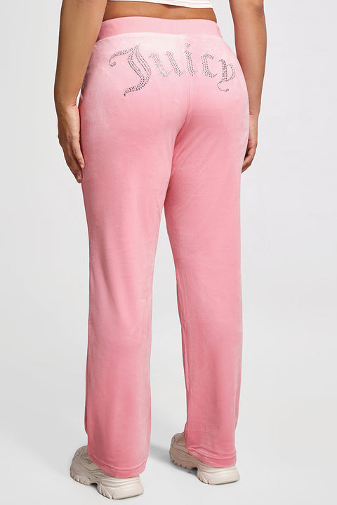 Plus-Size OG Big Bling Velour Track Pants