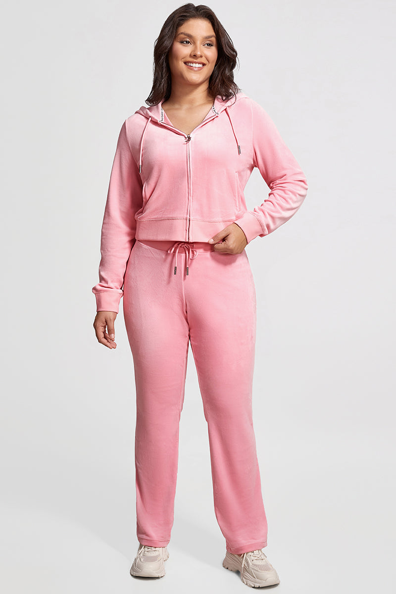 Plus-Size OG Big Bling Velour Track Pants