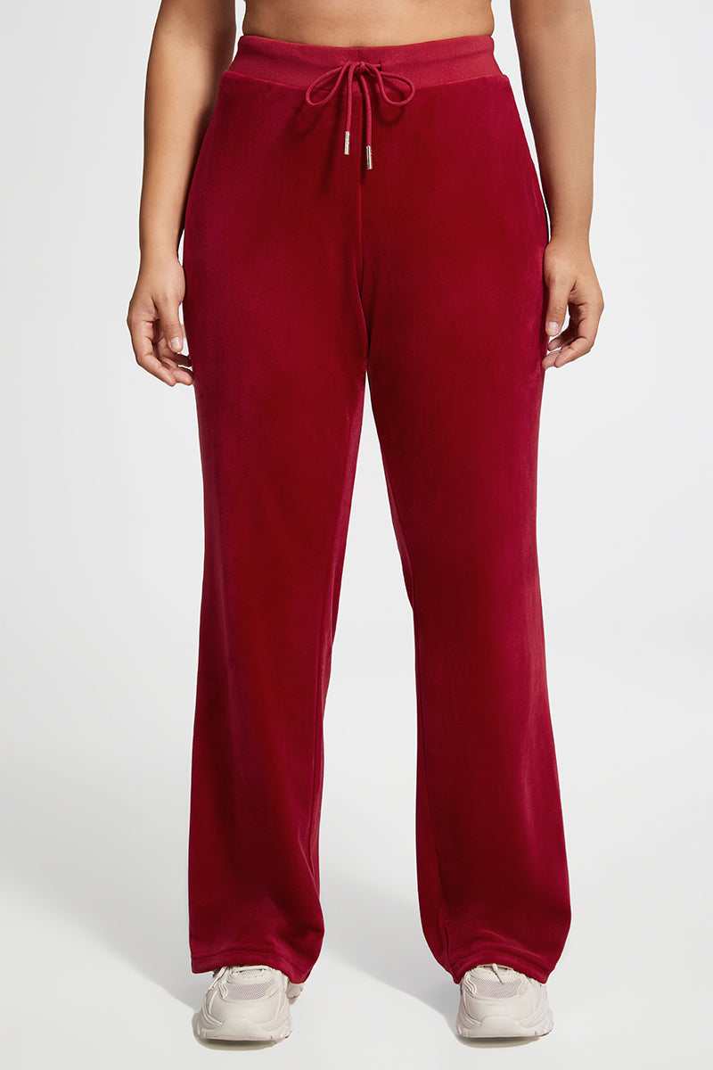 Plus-Size OG Big Bling Velour Track Pants