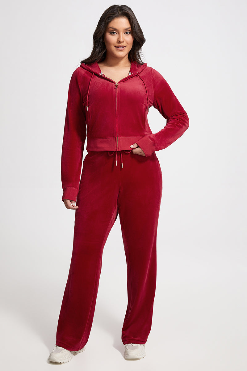Plus-Size OG Big Bling Velour Track Pants