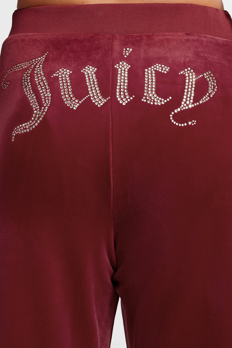 Plus-Size OG Big Bling Velour Track Pants