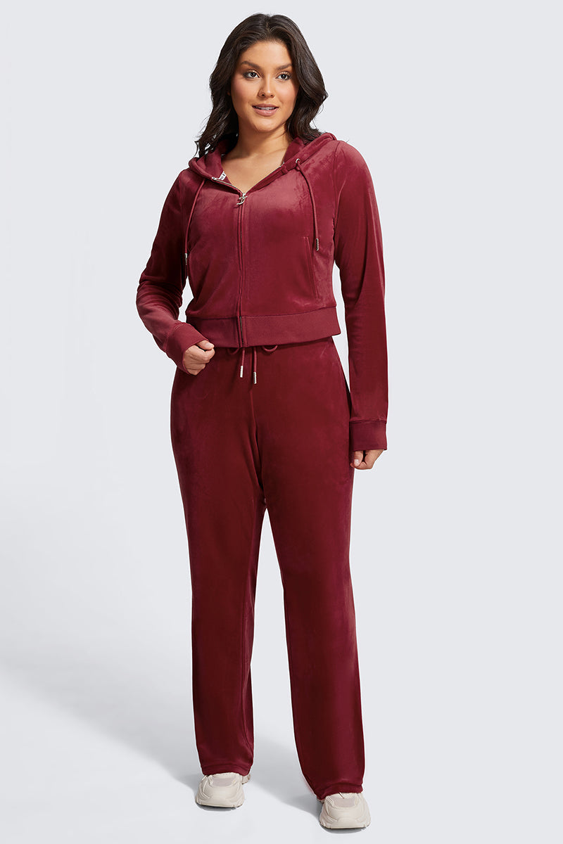 Plus-Size OG Big Bling Velour Track Pants