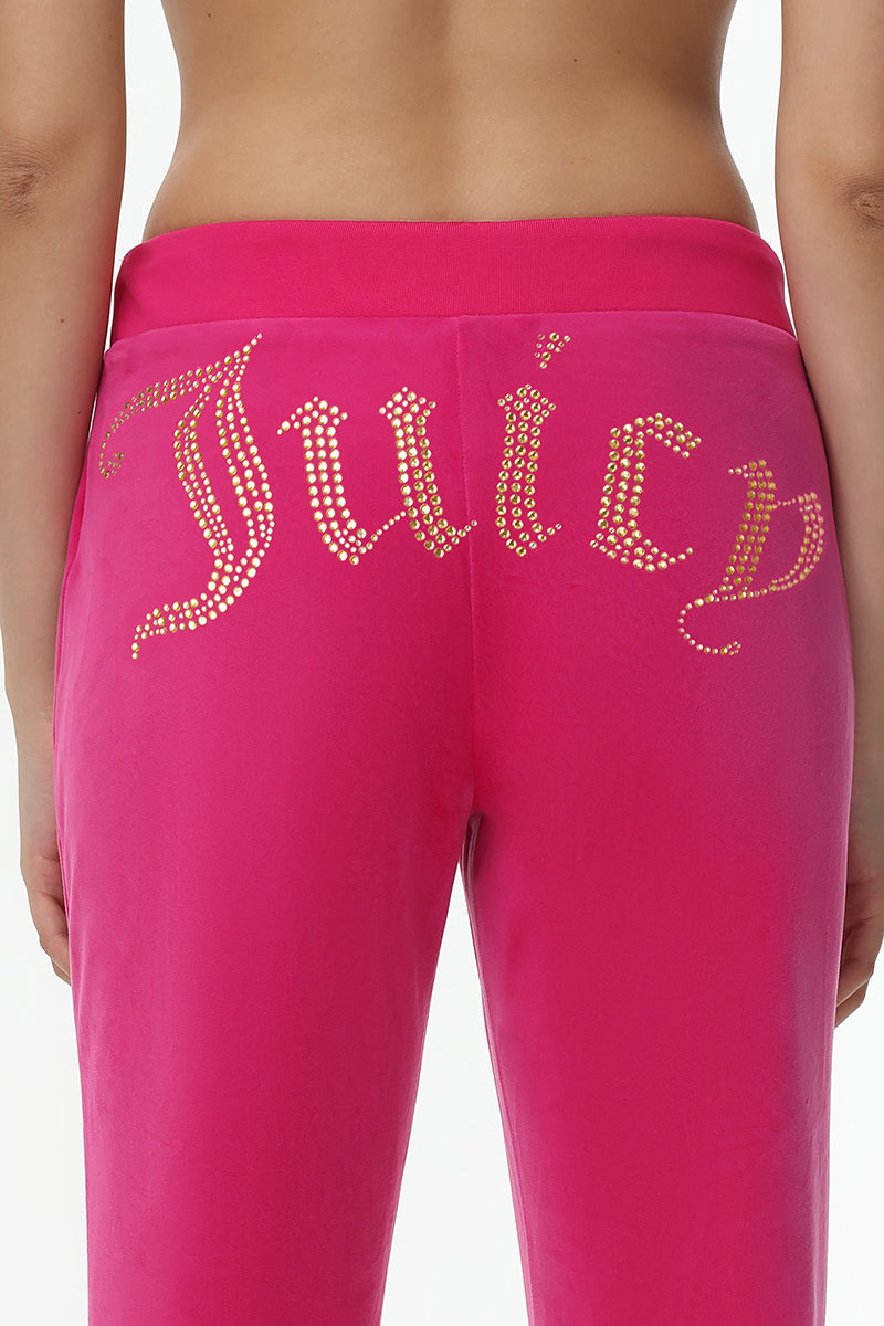 Technicolor Customizable Big Bling Velour Track Pants - Juicy Couture