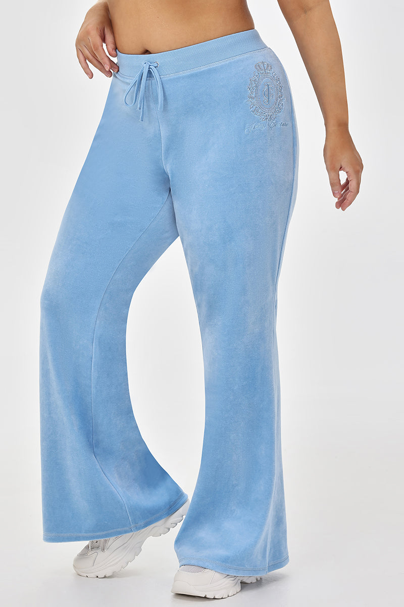 Plus-Size Crown Heritage Cotton Velour Track Pants - Juicy Couture
