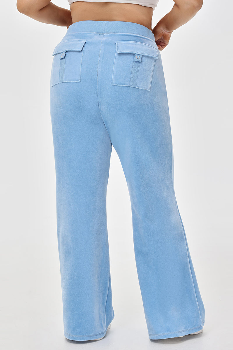 Plus-Size Crown Heritage Cotton Velour Track Pants - Juicy Couture