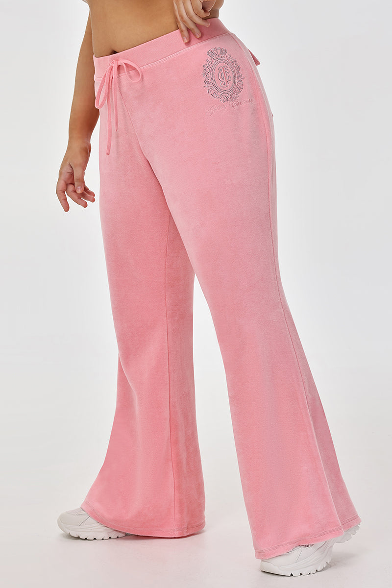 Plus-Size Crown Heritage Cotton Velour Track Pants - Juicy Couture