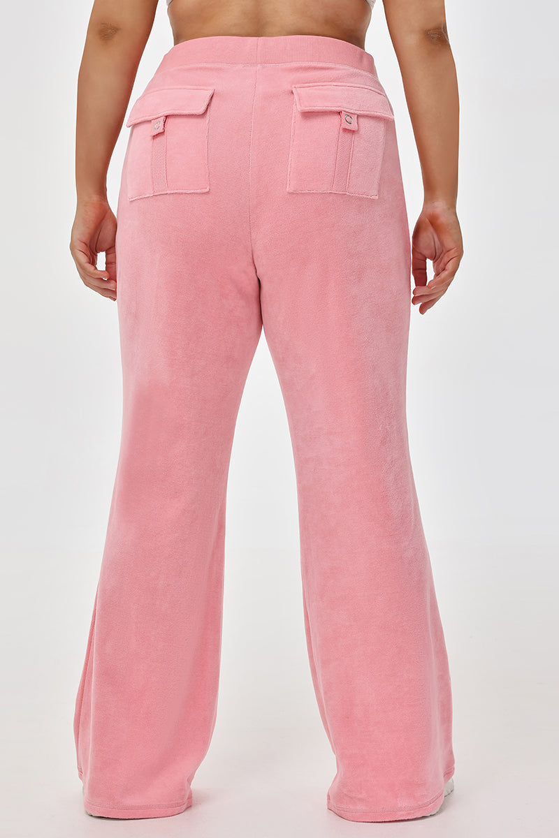 Plus-Size Crown Heritage Cotton Velour Track Pants - Juicy Couture
