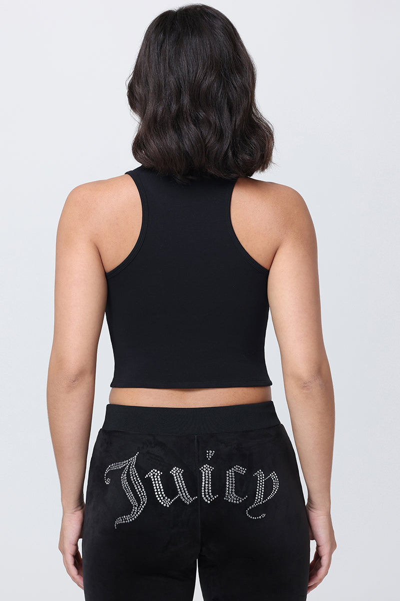 Small Bling High Neck Crop Tank