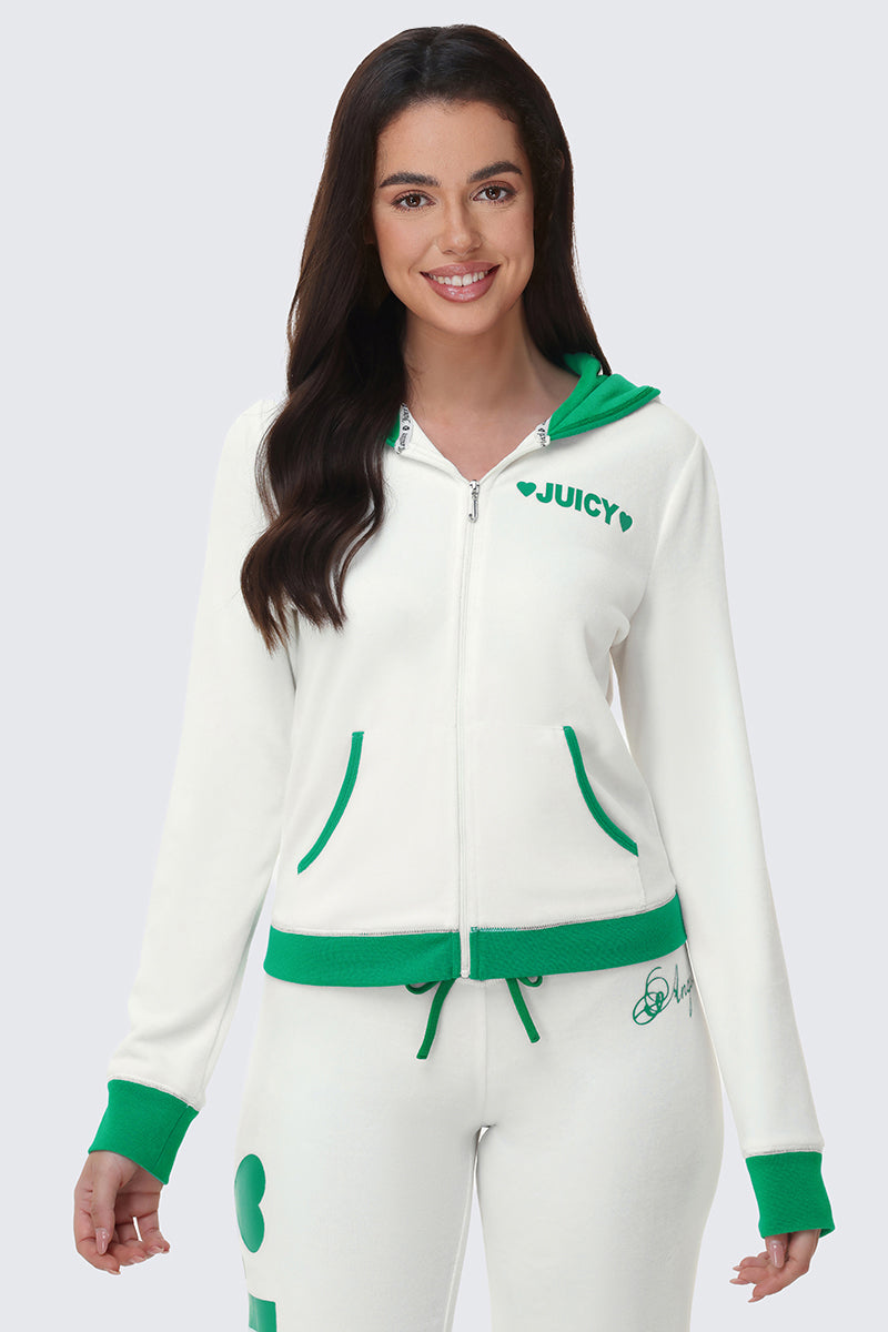 Contrast Trim Logo Hoodie