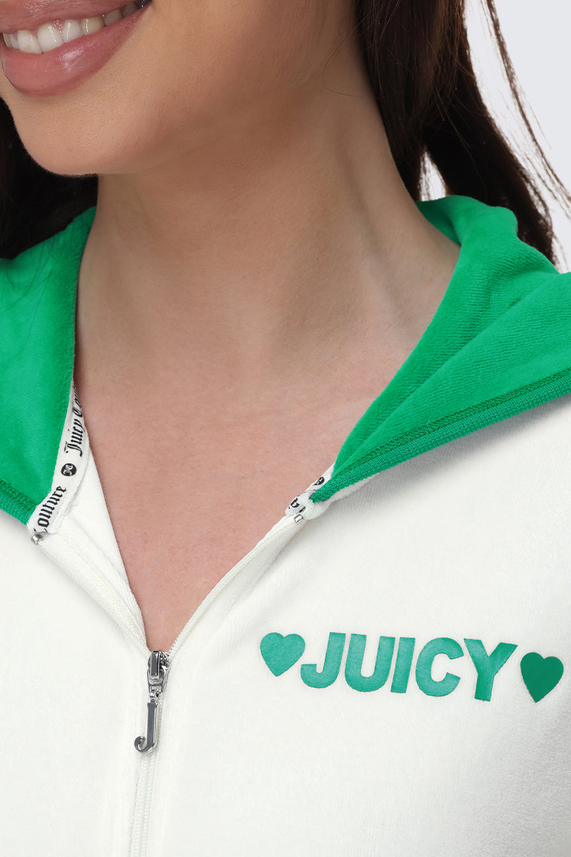 Contrast Trim Logo Hoodie