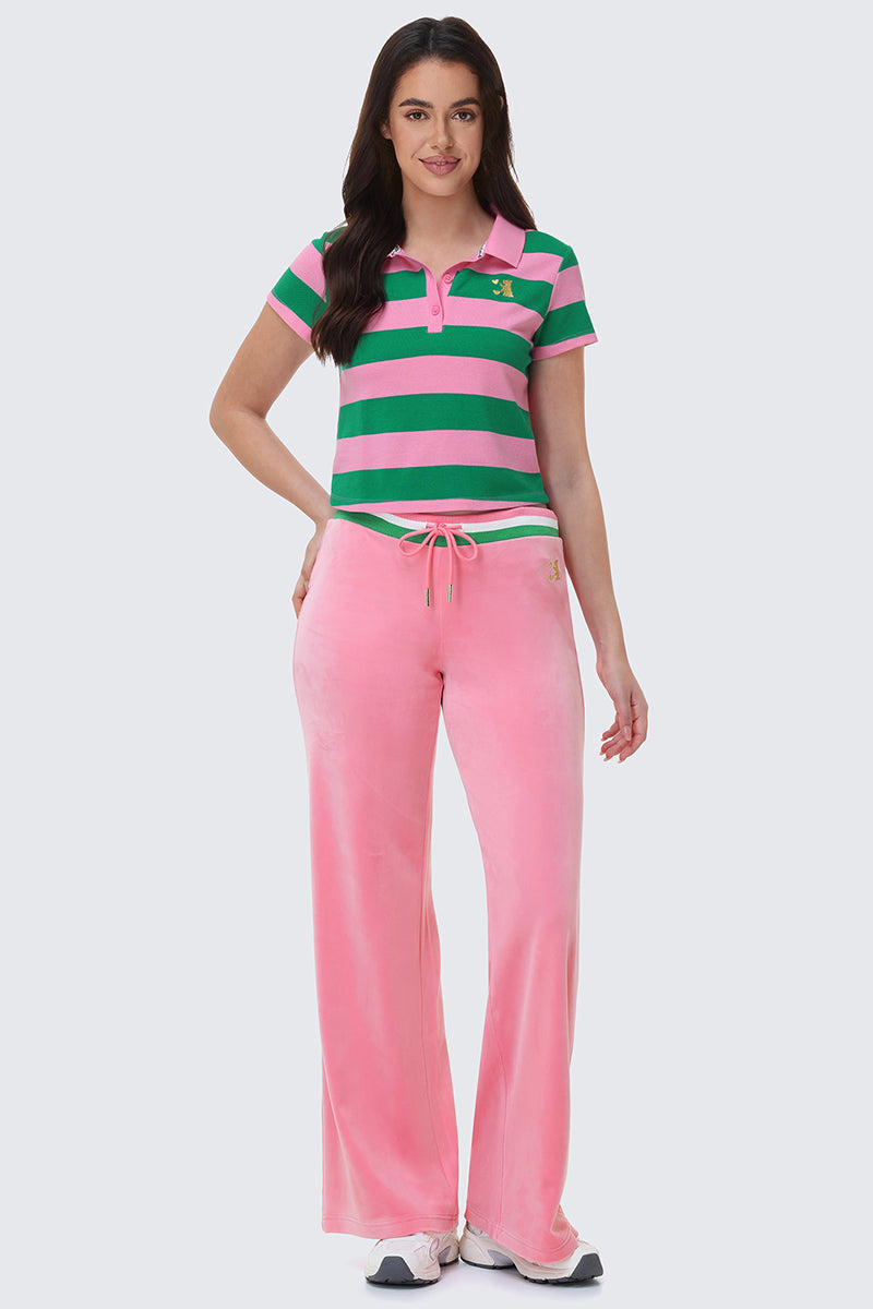 Heritage Stripe Bling Velour Track Pants