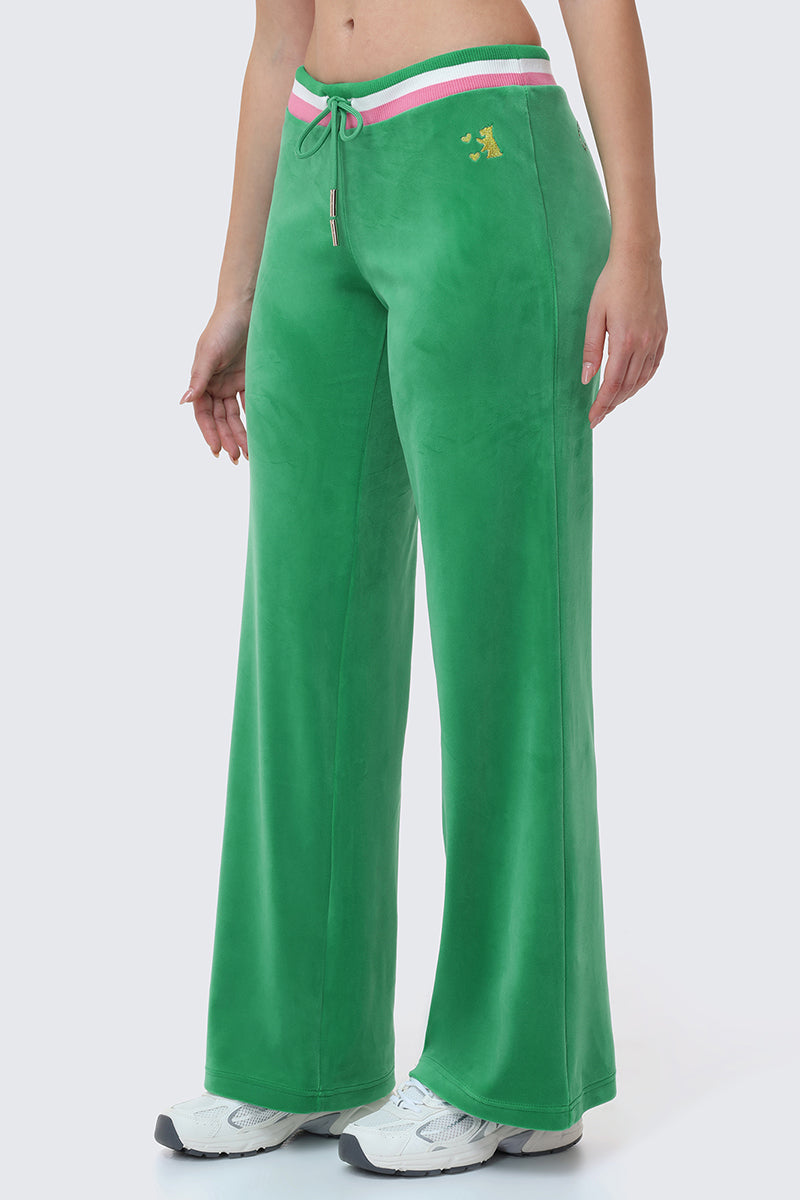 Heritage Stripe Bling Velour Track Pants