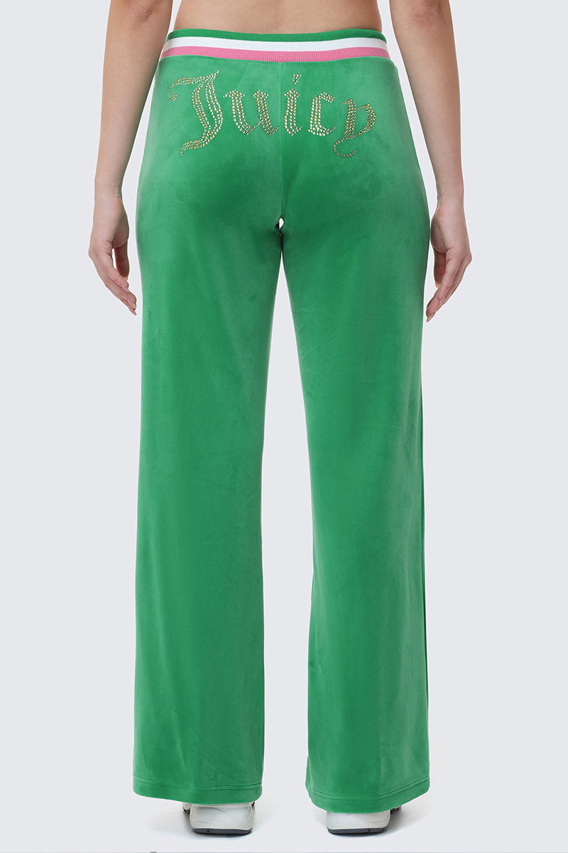 Heritage Stripe Bling Velour Track Pants