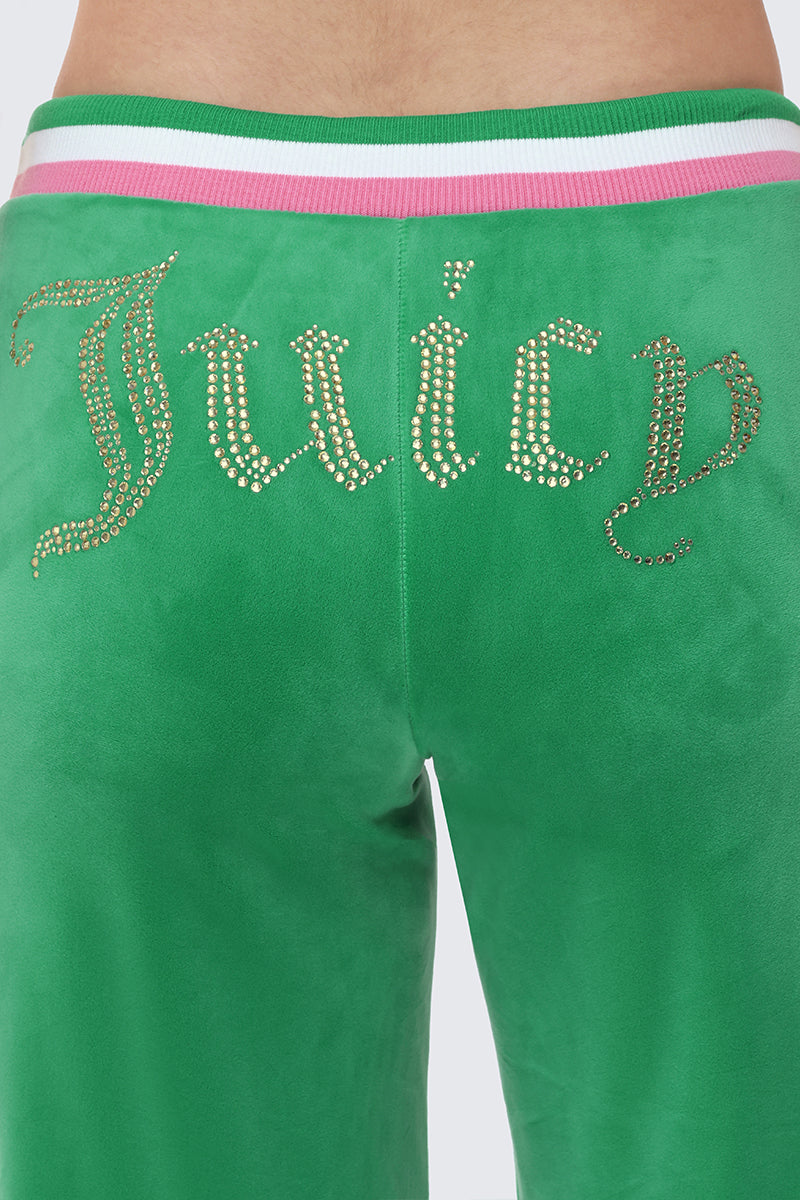 Heritage Stripe Bling Velour Track Pants