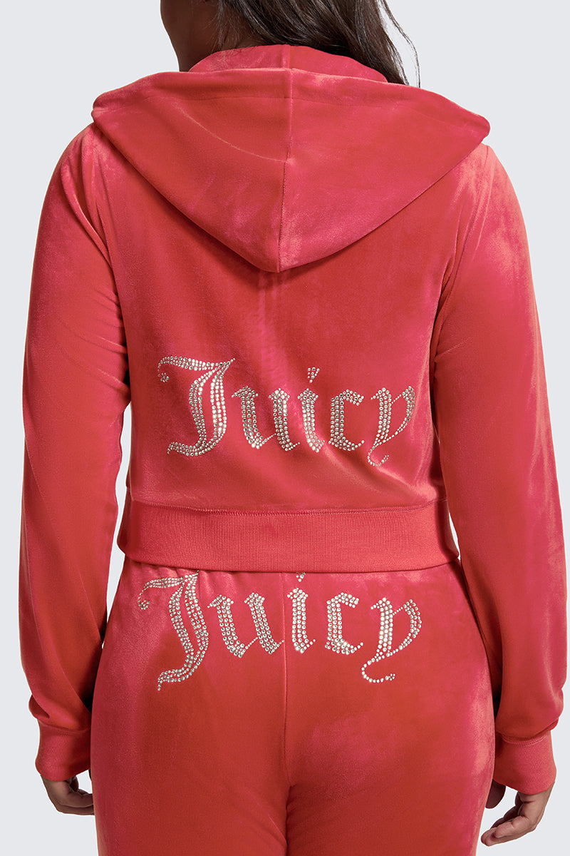 Plus-Size OG Big Bling Velour Hoodie
