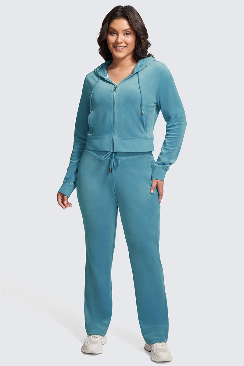 Plus-Size OG Big Bling Velour Track Pants