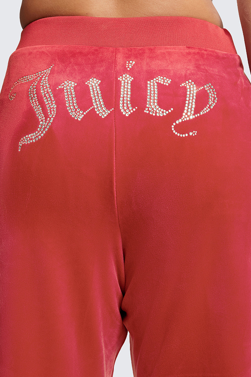 Plus-Size OG Big Bling Velour Track Pants