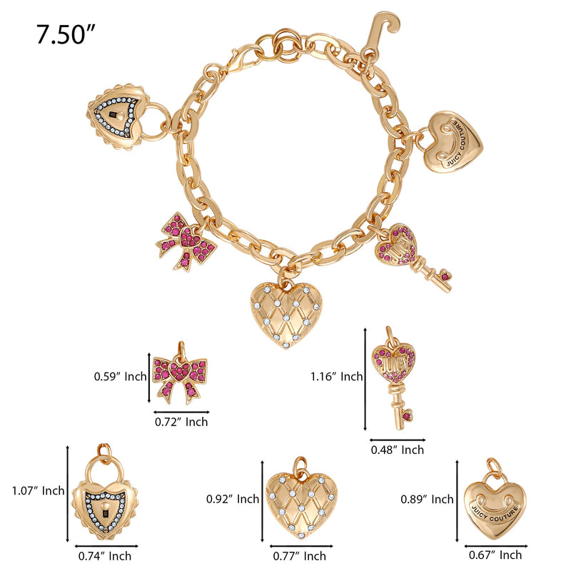 Heart & Key Charm Bracelet