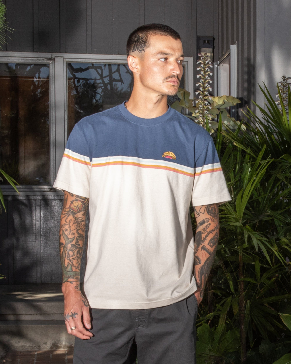 Pismo Stripe Short Sleeve Tee - RVCA