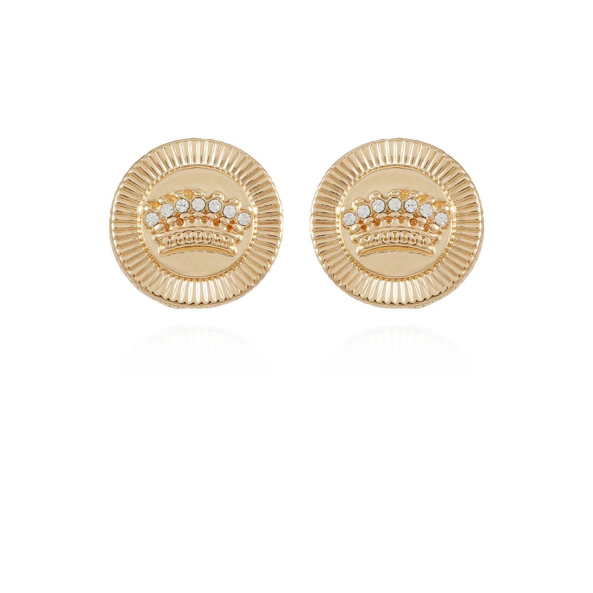 Button Crown Stud Earrings