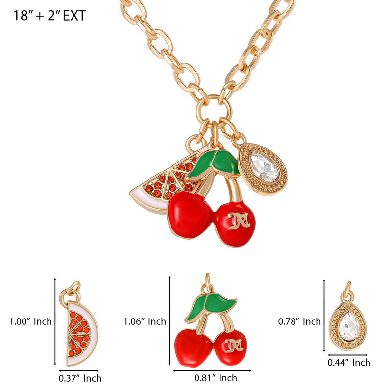 Cherry & Watermelon Charm Necklace