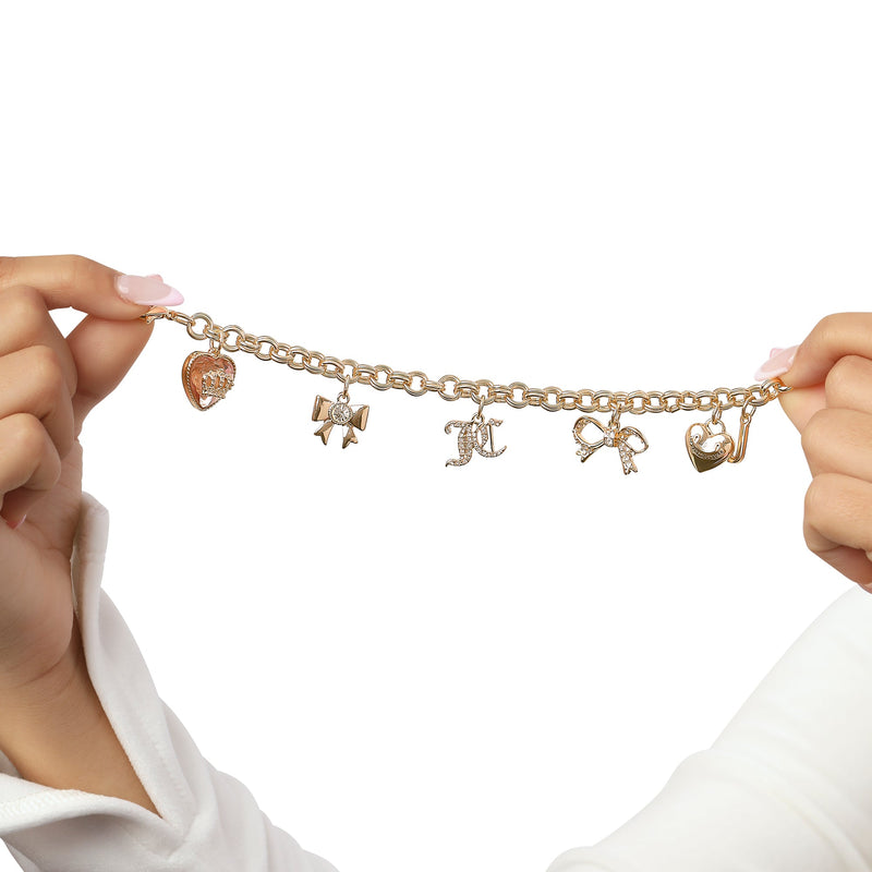 Charm Bracelet with Bow and Pave Details - Juicy Couture