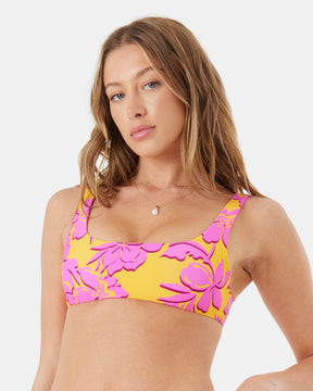 Island Time Reversible Square Neck Bralette Bikini Top - Roxy