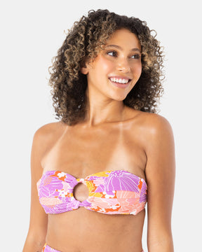 Bell Bottom Blooms Ring Bandeau Bikini Top - Roxy