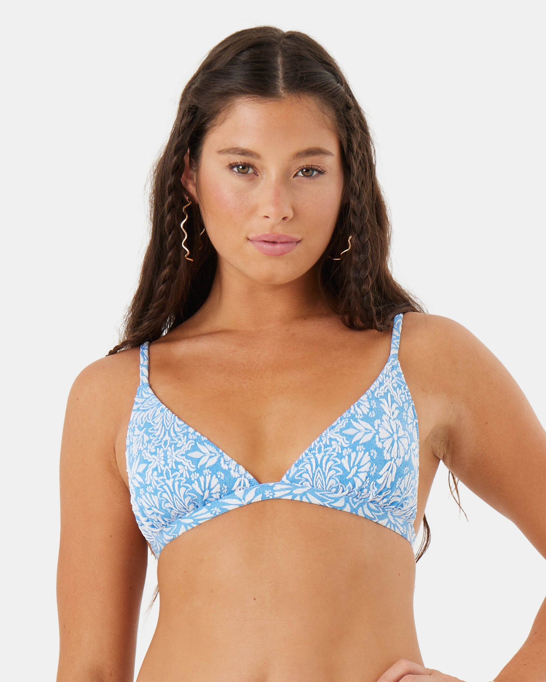 Tile Tranquility Fixed Triangle Bikini Top - Roxy