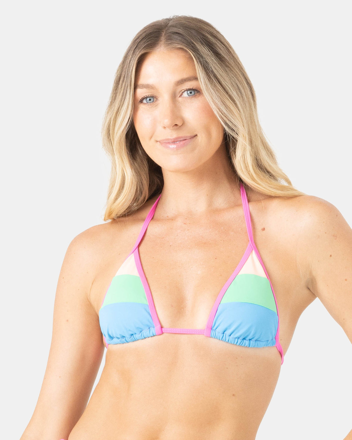 Surf City Colorblock Mini Tiki Triangle Bikini Top - Roxy