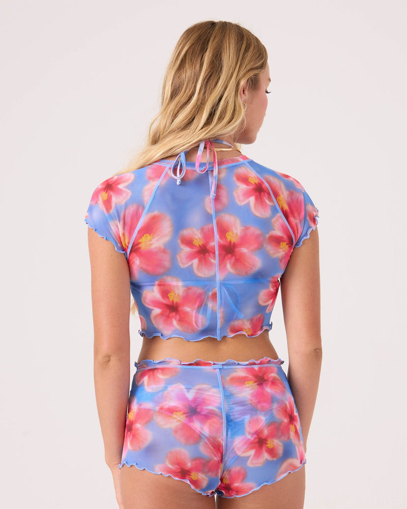 Hibiscus Daze Mesh Crop Top