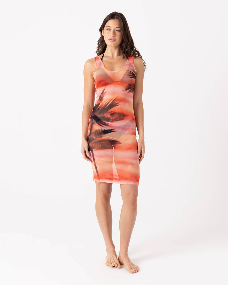 Palm Before The Storm Mesh Cover Up Dress