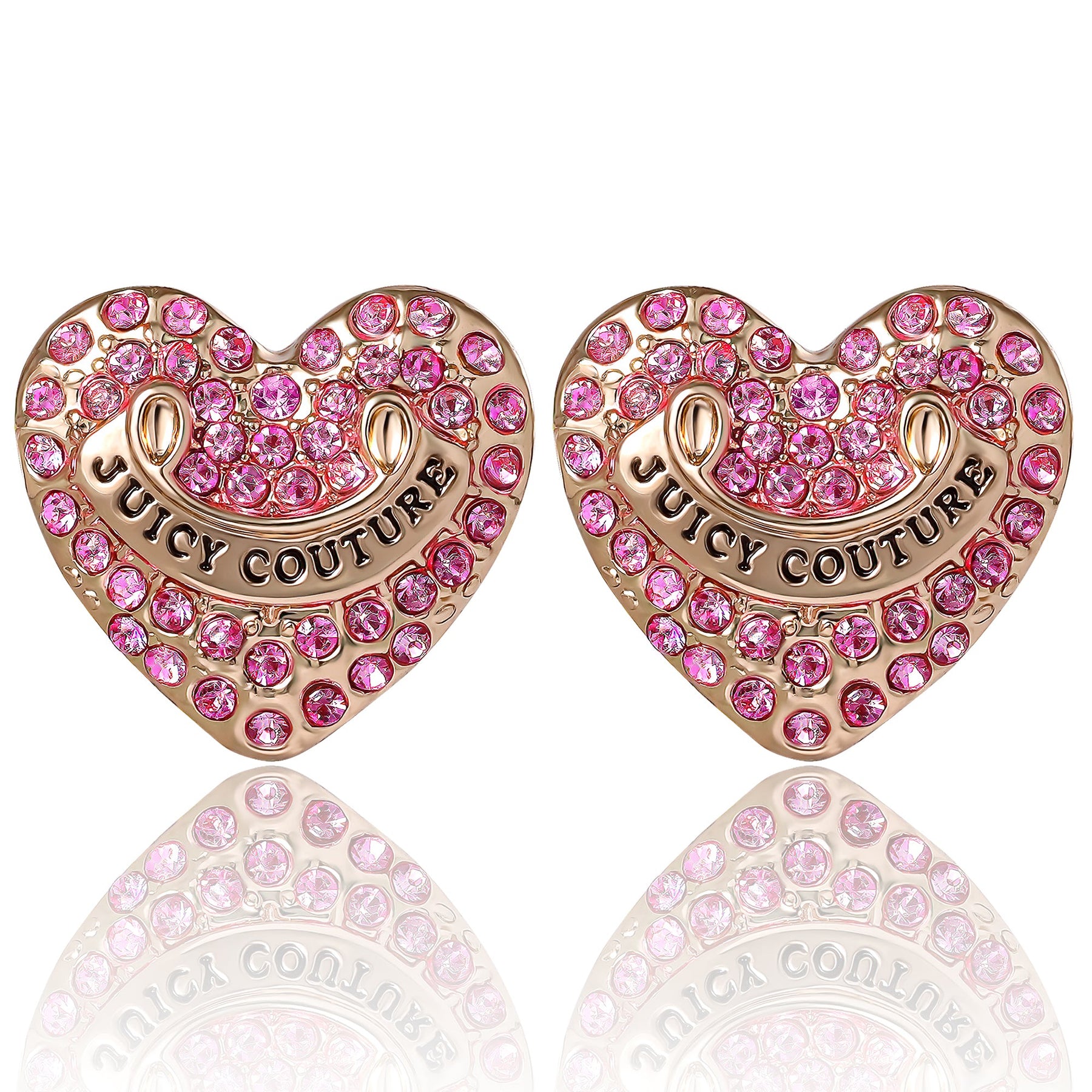 Heart Stud Earrings with Crystal Accents - Juicy Couture