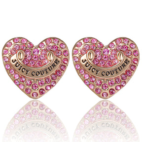 Heart Stud Earrings with Crystal Accents - Juicy Couture