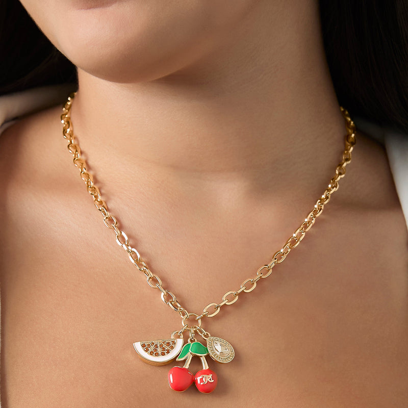Cherry & Watermelon Charm Necklace