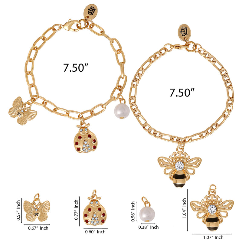 Gold-Tone Charm Bracelet Duo