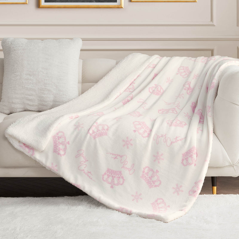 Plush Reversible Sherpa Throw Blanket