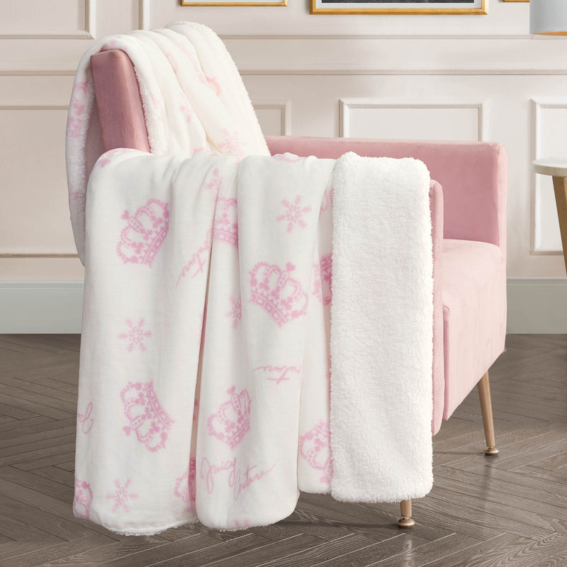 Plush Reversible Sherpa Throw Blanket