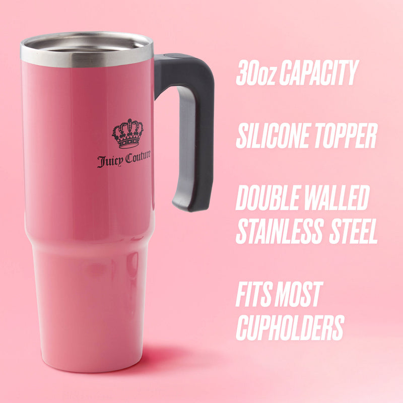 Jetsetter Hydration Stainless Steel Tumbler with Handle, Straw & Topper with Neoprene Crossbody Pouch
